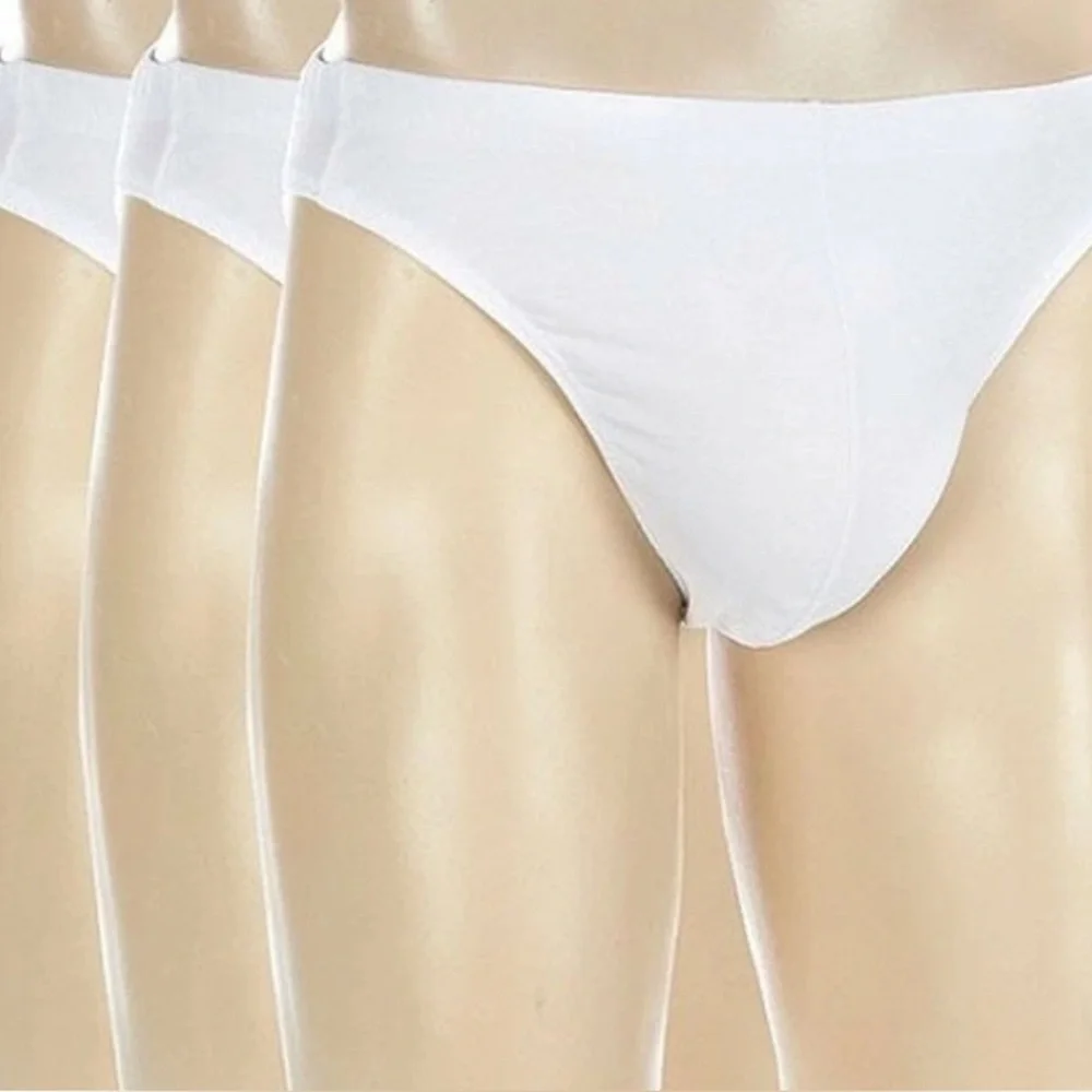 NEW Size M Men's Murano Wardrobe Essentials Cotton Stretch Bikini White 3 Pack